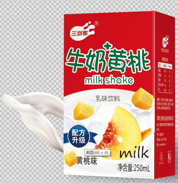 三劍客黃桃+牛奶乳味飲料250ml*15盒   誠招免費代理加盟