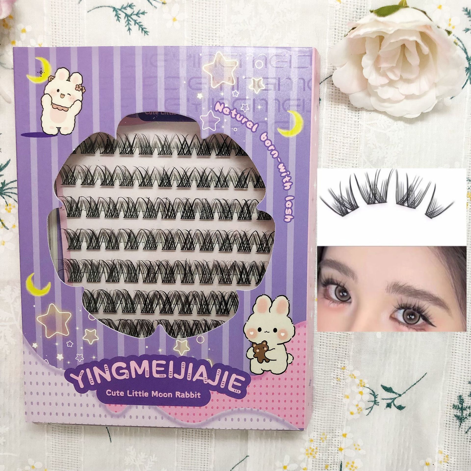 Las pestañas falsas transfronterizas sin pegamento, pestañas falsas sin pegamento