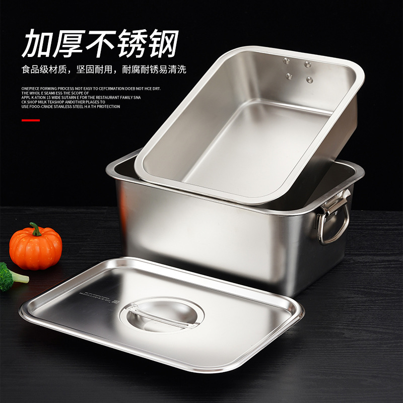304 acero inoxidable con mango cuenca cuadrada bandeja cuadrada cu