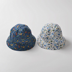 moinmlon雙面戴春夏新兒童遮陽盆帽嬰兒棉布防曬太陽帽嬰兒透氣帽