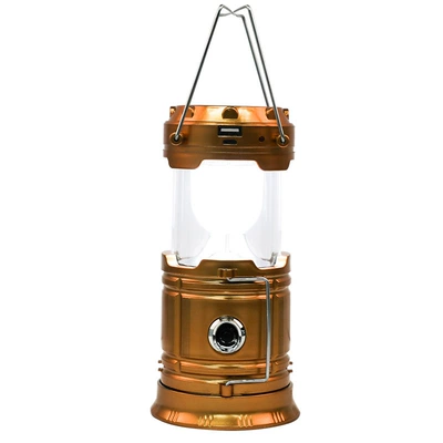 Outdoor Portable Solar Horse Lantern Camping Style Light Cycling Wild Fishing Satchel Flashlight with Power Bank Emergency Lighting (UV fənərlər) - gold