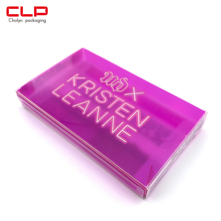 PVC塑料盒彩印半透明pet盒子透明pvc包装盒粉色印刷彩盒pp磨砂盒