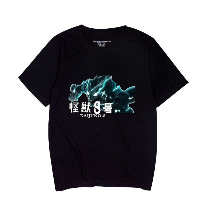 Cartoon Ri Man New Product Kaiju No. 8 Monster 8 Foreign Trade Export Cross-border Short-sleeved T-shirt for Men and Women Cartoon Ri Man New Product Kaiju No. 8 Monster 8 Foreign Trade Export Cross-border Short-sleeved T-shirt for Men and Women