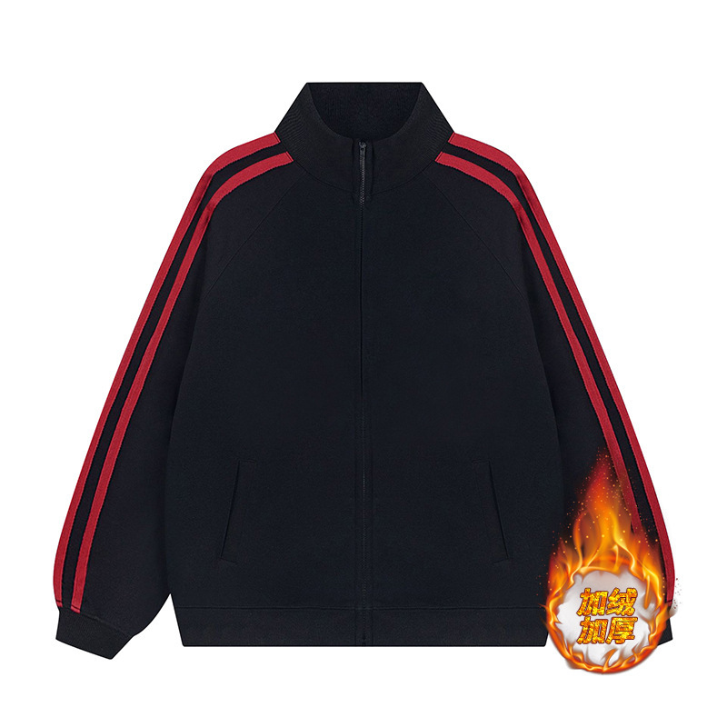 三条杠立领开衫拉链外套卫衣定制秋冬潮流广告衫文化衫工作服班服|undefined
