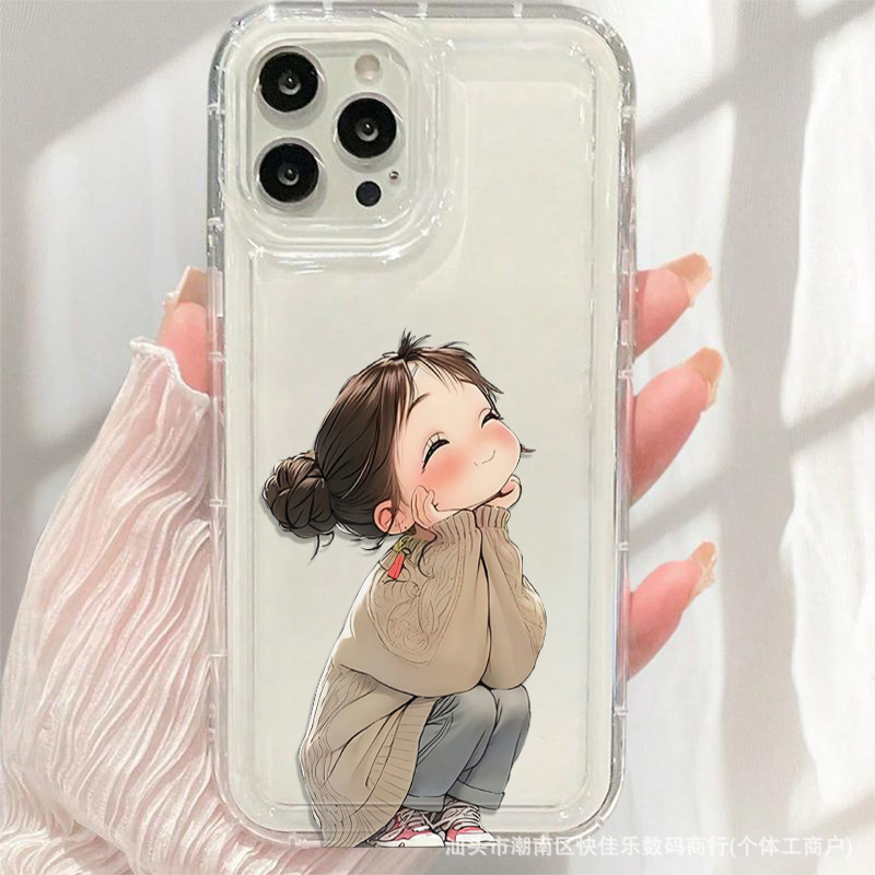 女孩适用于iPhone17ProMax/16苹果11/12/13/14/15气囊防摔手机壳8