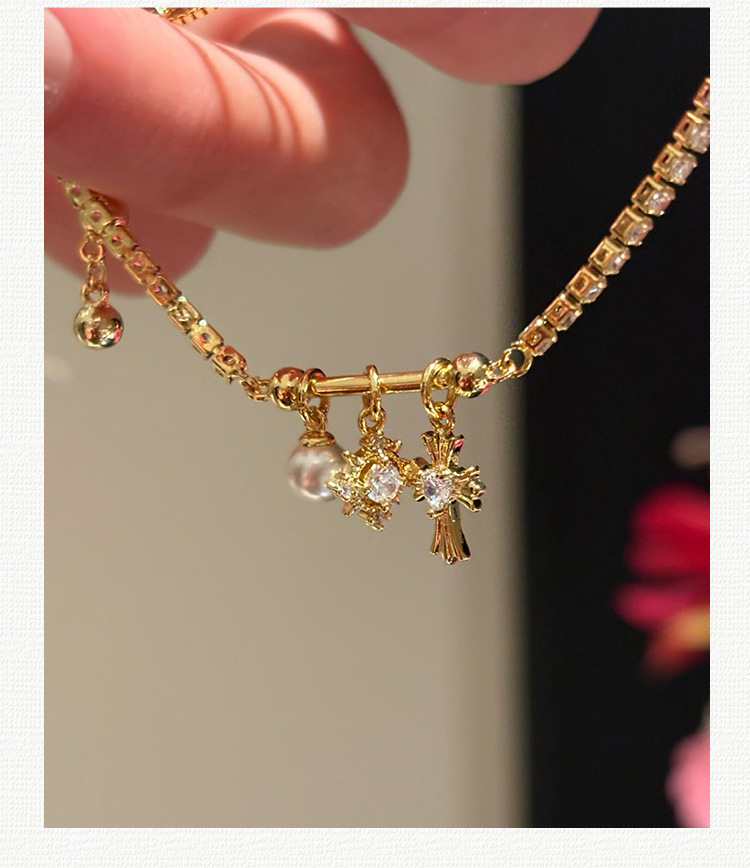 Pulsera de letras de ácido acético de circón Moda exquisita pulsera de viento frío ligero lujo temperamento de alta gama al por mayor