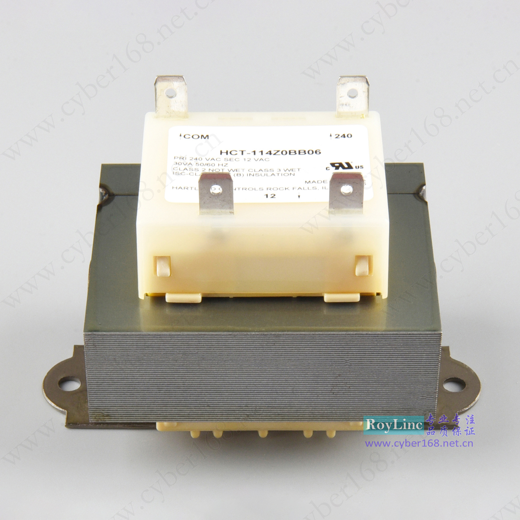 30VA 240V转12V ULCUL Hartland Controls卧式厨房设备隔离变压器