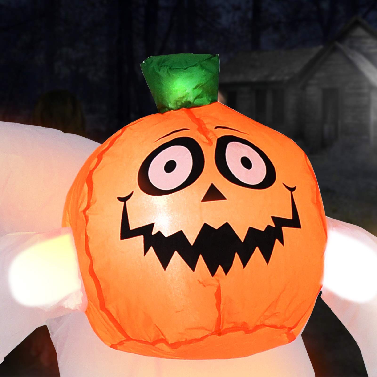 Halloween inflable modelo horror blanco fantasma cabeza calabaza luminosa escena diseño decoraciones fantasma Festival transfronterizo