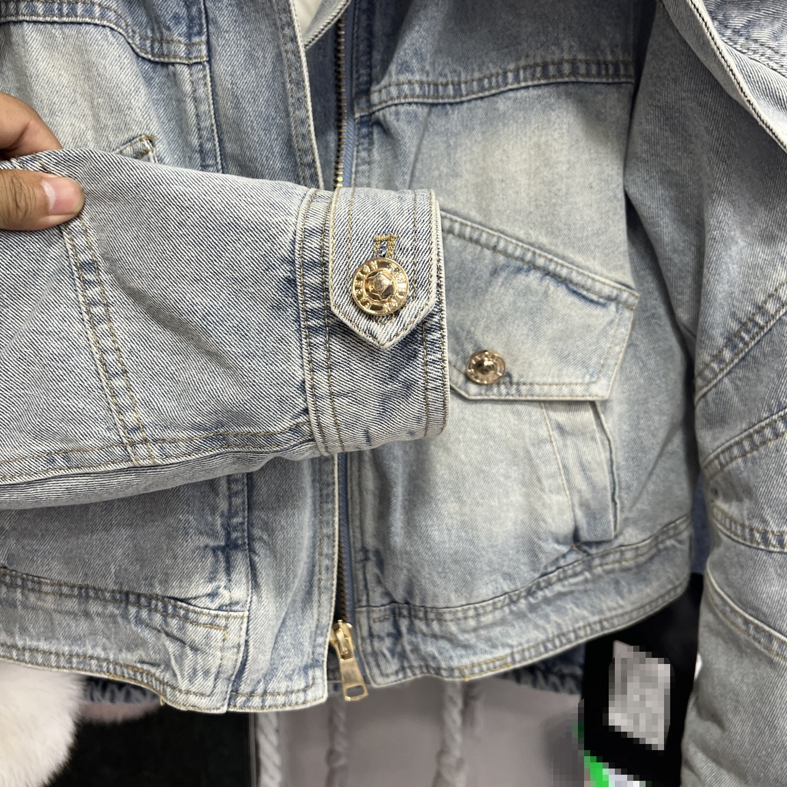 Abbigliamento da donna Giacca in pelliccia di volpe con collo grande in pelliccia di jeans Parka foderato spesso da donna_voghion.com