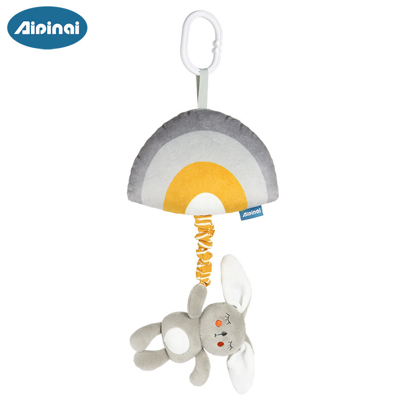 Nuevo animal tire campana bebé juguete animal de dibujos animados coche colgante bebé caja de música cama colgante juguete