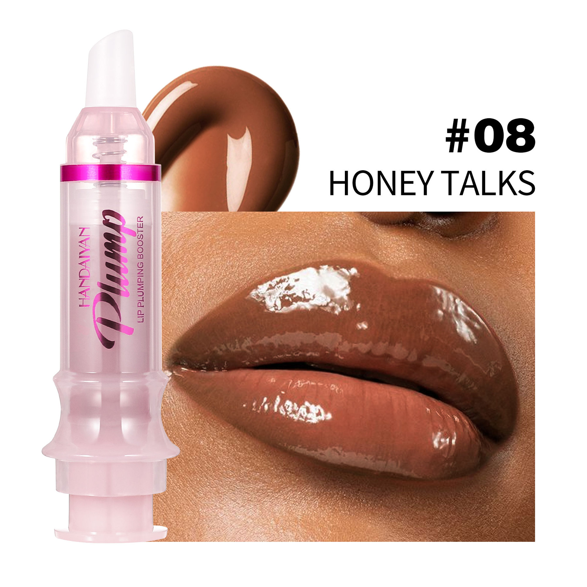 Labios transfronterizos Aceite de labios Tubo de aguja Labios densos handaiyan Brillo de labios ligeramente picante Dudu Lips Espejo de vidrio Brillo de labios