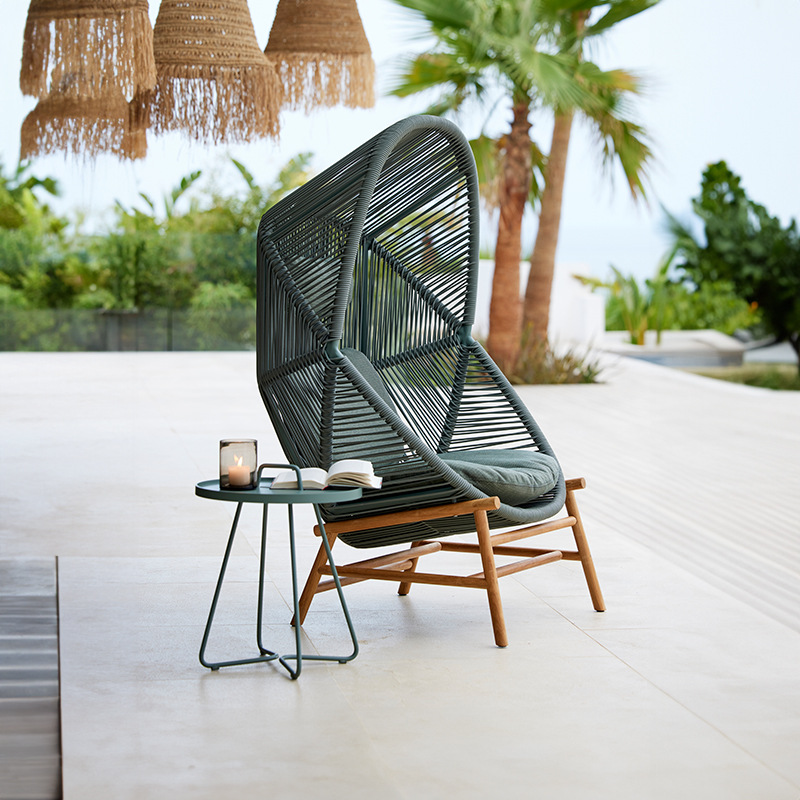 Al Aire Libre Columpio de ocio patio jardín Villa hotel Red nido Pájaro Rojo ratán reclinable cesta colgante silla individual muebles image 2