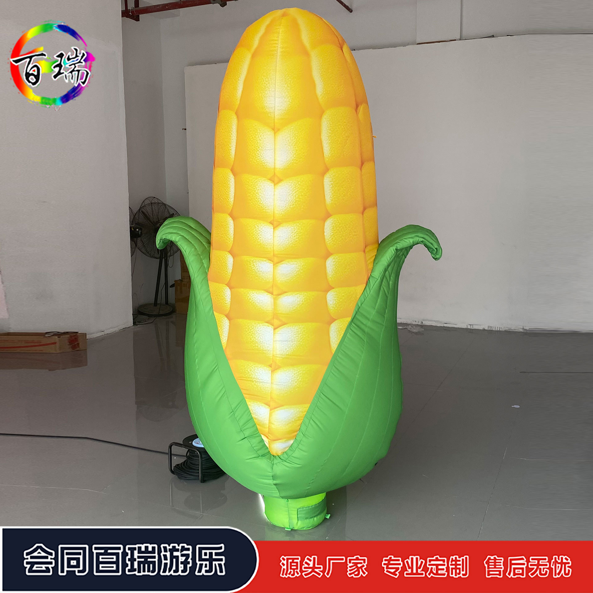 充气卡通发光玉米气模商场景区引流美陈装饰道具发光水果玉米气模