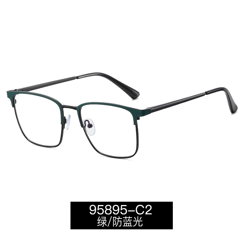 95895 nuevas gafas de miopía marco de negocios de los hombres marco completo a prueba de UV cuadrado anti-azul claro gafas lisas