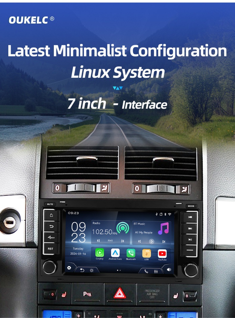 7inch Is Suitable for Volkswagen Touareg Car Central Control Large Screen Navigation Carplay Bluetooth Audio and Video Player