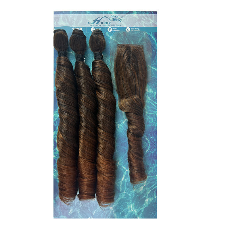 クロスボーダーアフリカヘアカーテンヘアバンドル頭皮エクステンションウィッグヘアブロックフレンチカールスパイラルウィッグ|undefined
