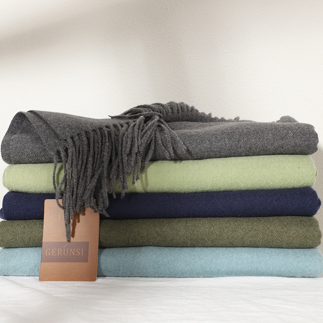 Einfarbiger Damen-Schal mit Widerhaken, 300 Ke Ge Runsi, Kaschmirimitat, einfarbig, verdickter Hals, einfarbig, Herbst und_voghion.com