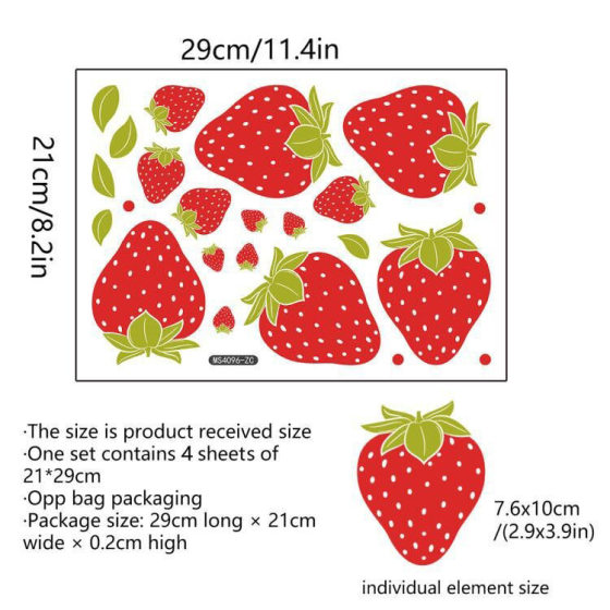 One meter wall stickers creative strawberry fruit wall stickers background wall room decoration wall stickers self-adhesive wholesale wall stickers