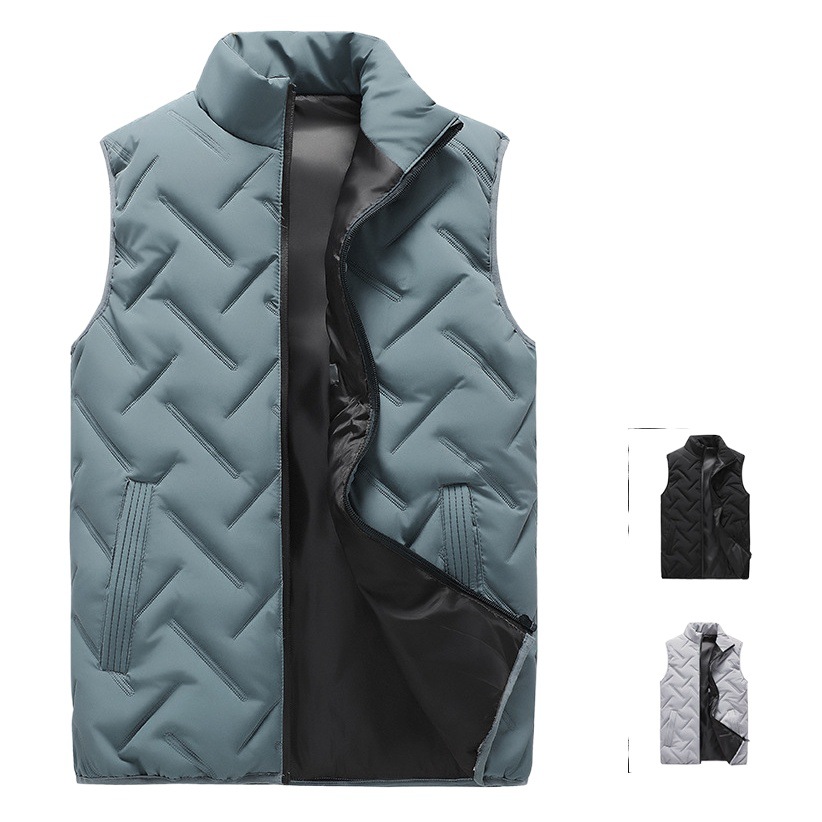 Men's Vest Cross-Border Amazon Autumn and Winter Stand-Up Collar Jacket Sleeveless Vest Sports Casual Top Trend