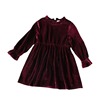 Brand colored velvet dress, suitable for teen, Korean style, western style, wholesale