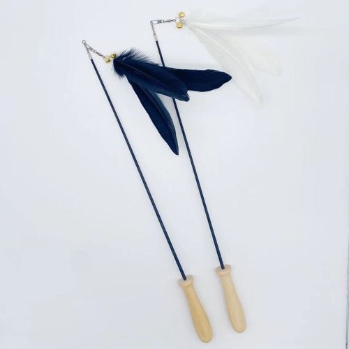 Manufacturer wholesale cat teasing stick, wooden handle, retractable, bite-resistant, cat new favorite, self-pleasure toy, cat supplies
