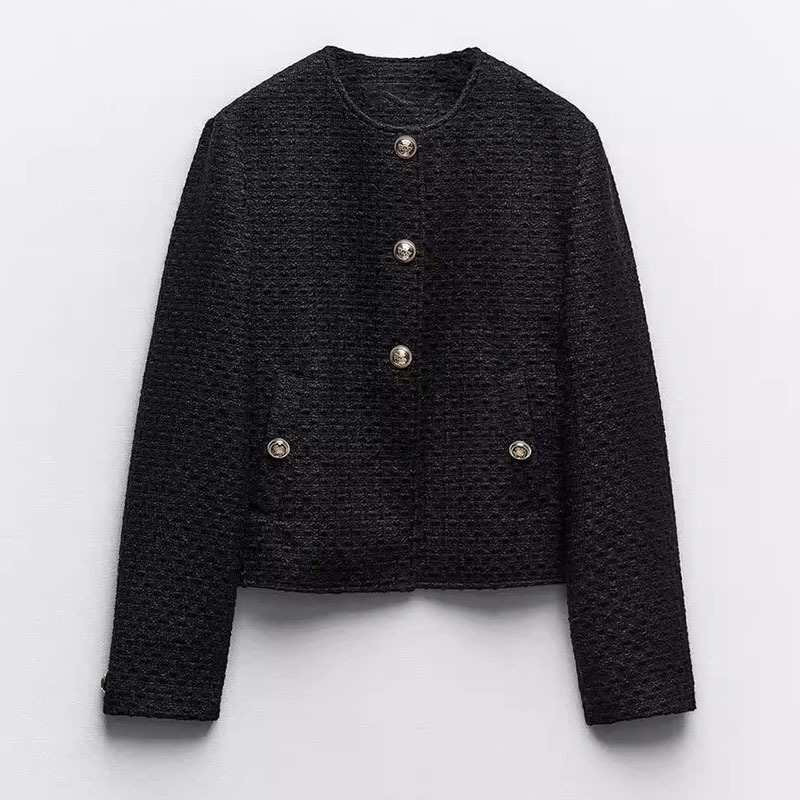 Z 2023 Winter new women's versatile casual solid color texture short jacket jacket 5854 225 800 Z 2023 Winter new women's versatile casual solid color texture short jacket jacket 5854 225 800