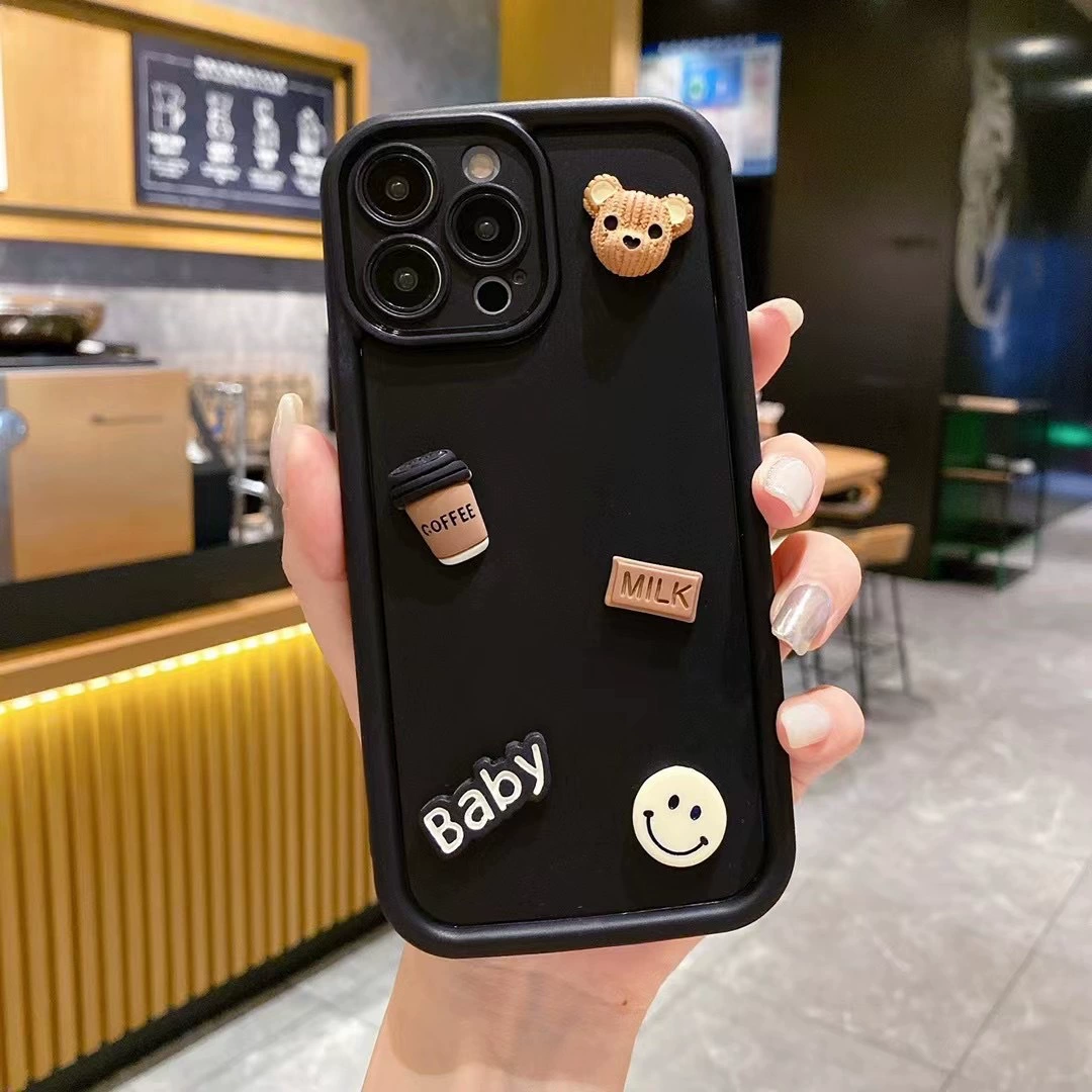 Яблоко, Honor, iPhone15, совместимый трехмерный iPhone11 Pro, чехол для телефона, 15proMax, с маленькими медведями, x50