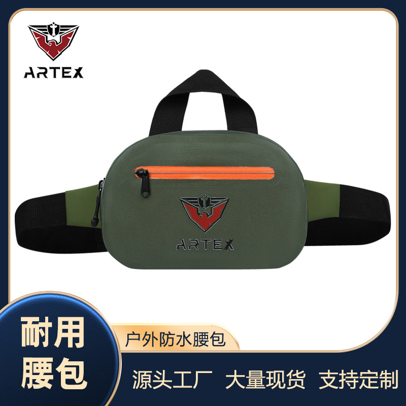 Cycling waterproof waist bag, outdoor hiking storage bag, crossbody chest bag, high-end solid color TPU fishing rainproof bag