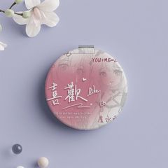Ins-style high-end dual-sided mirror makeup mirror portable small mirror mini round mirror for girls, foldable and carry-on