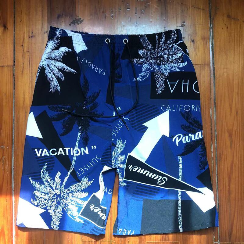 Floral Shorts for Men, Summer Thin Ice Silk Five-Point Pants, Loose Quick-Dry Sleepwear, Sports Casual Beach Shorts for Running