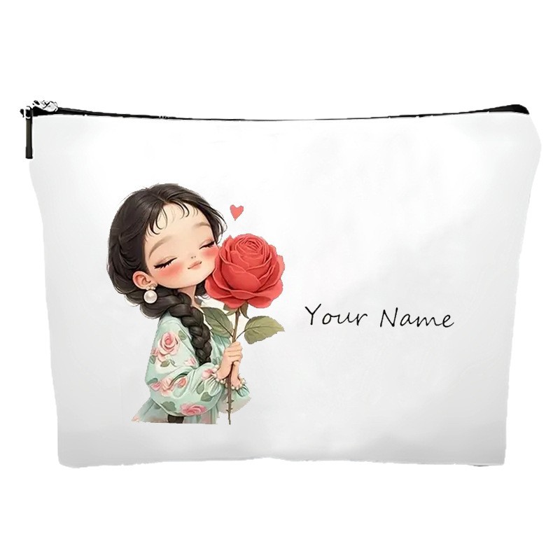 Fuente de fábrica de lienzo maquillaje bolsa de gran capacidad cremallera patrón lindo desgaste regalos conmemorativos femeninos