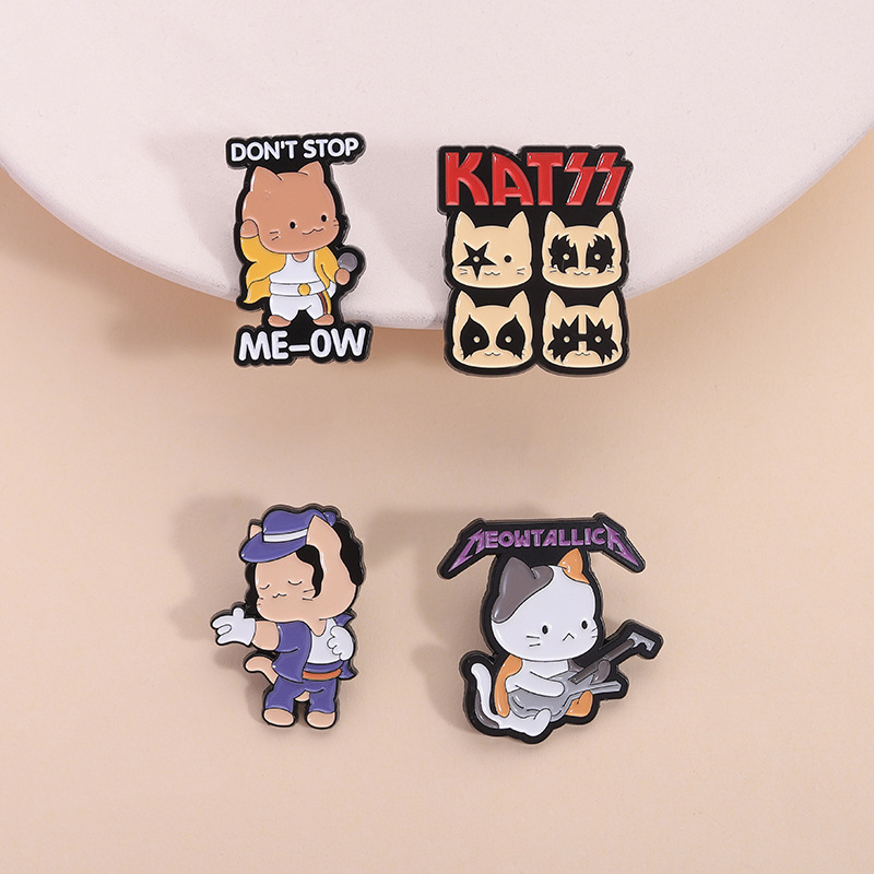 Cute Animal Brooch Metal Badge Rock Band and Cat Clothing Accessories Lapel Pin Factory Wholesale Cross-Border New Products Cute Animal Brooch Metal Badge Rock Band and Cat Clothing Accessories Lapel Pin Factory Wholesale Cross-Border New Products
