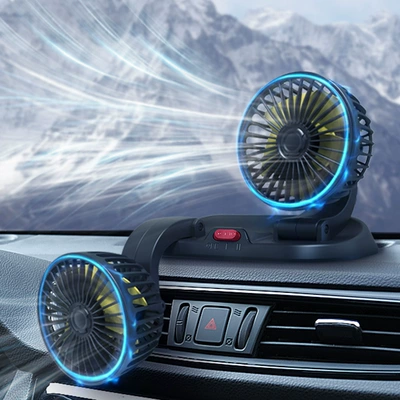 24V yük maşını 12V avtomobil universal ikibaşlı ventilyator, furqon soyuducu böyük külək ventilyatoru