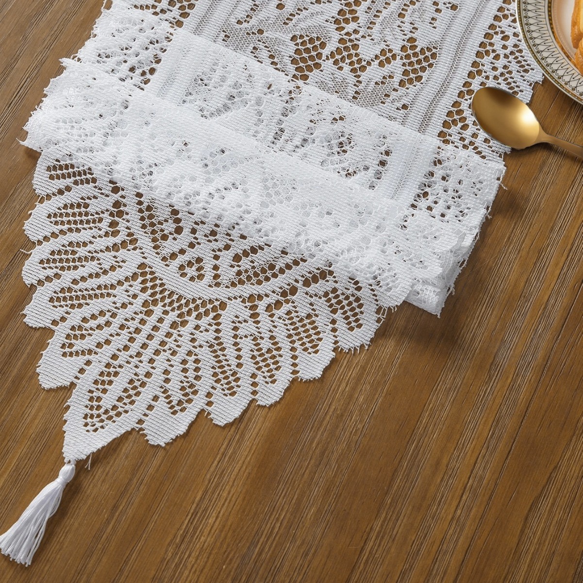 Transfronterizos nuevos bordes de encaje tabla bandera de decoración doméstica tabla de comedor tabla bandera decoración fábrica directa al por mayor
