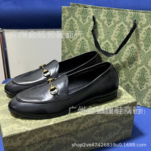 G家马衔扣乐福鞋女春季新款休闲单鞋英伦风复古老花小皮鞋平跟