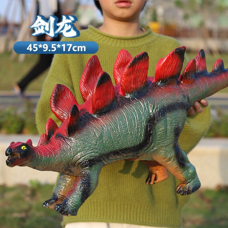 Modelo de dinosaurio de goma suave de gran tamaño para niños y niños, falciformes, brachiosaurios, triceratosaurios, juguetes de montaje