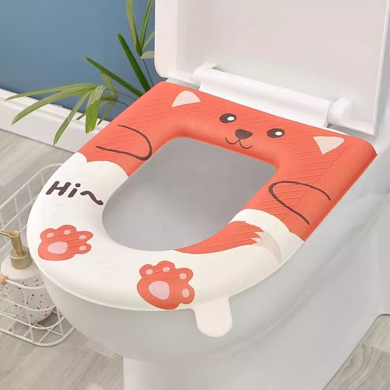トイレシリコンクッション、オールシーズン万能、防水トイレクッション、家庭用便座クッション、便座カバー、トイレカバー|undefined