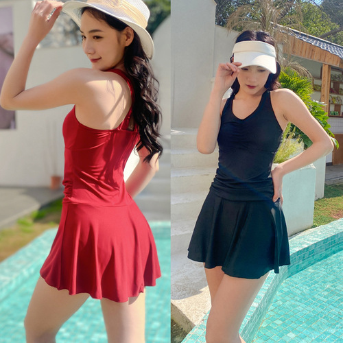 Swimwear for women  new style swimming pool hot spring swimwear conservative one-piece boxer swimsuit wholesale