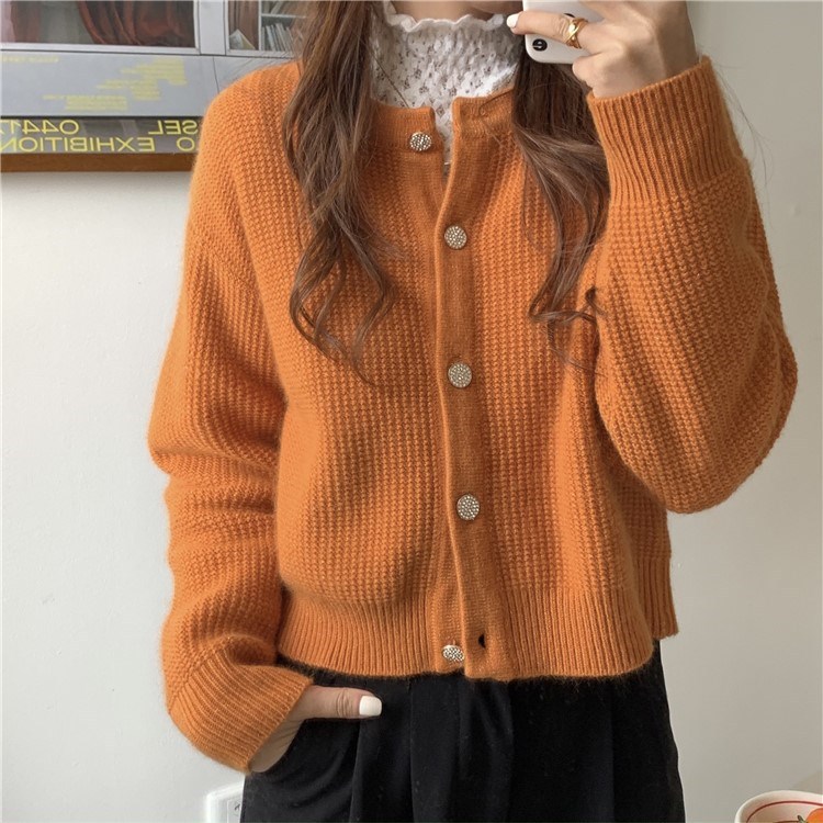 Japanese retro sweater 2022 Autumn new style soft and fluffy knitted sweater, loose short cardigan jacket for women pic 38