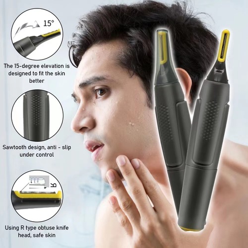 Men's beard razor, eyebrow shaver, multi-functional hair removal tool for men, trimming comb for sideburns and ear hair, men's nose hair remover