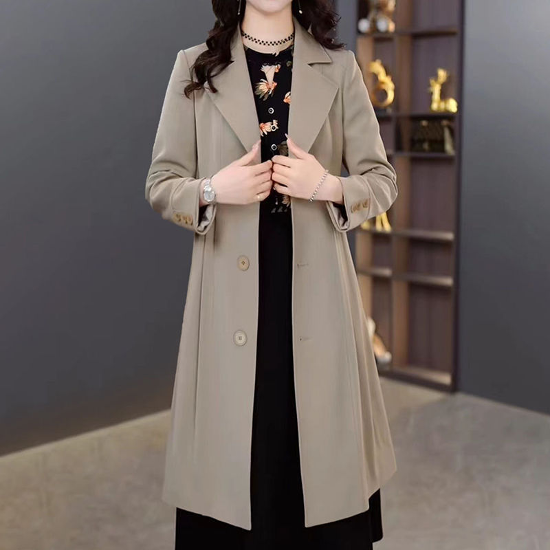 时尚气质中长款风衣外套女2025春秋新款显瘦洋气百搭修身大衣|undefined