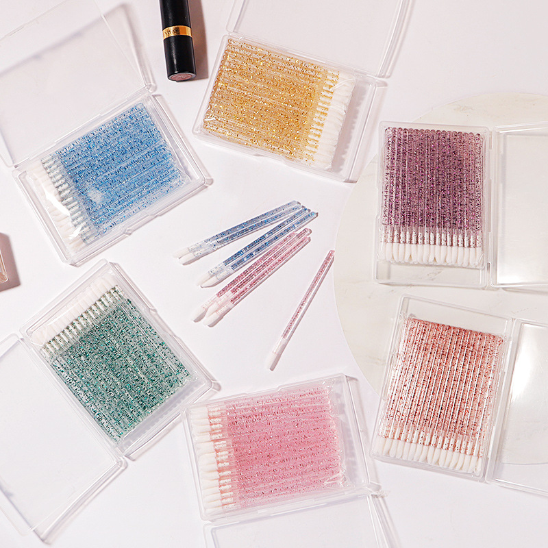 Tiktok mismo colorido cepillo retráctil portátil cepillo de labios de doble cabeza con tapa cepillo de lápiz labial corrector pequeño cepillo de maquillaje Cangzhou