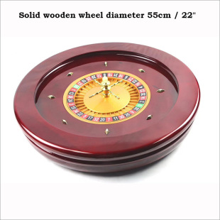 Solid wood roulette wheel diameter 55cm/22 inch 50cm/20 inch wine red single 0 or double 0