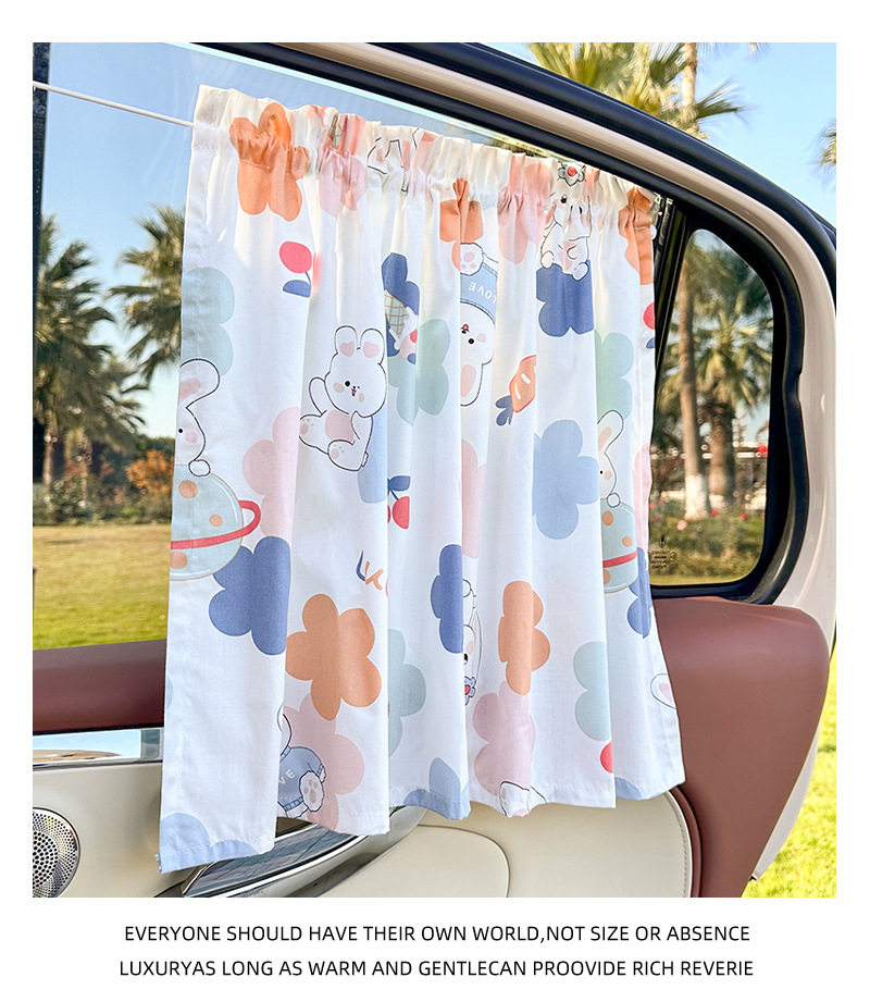 Blue Rain Car Sunshade Cute Suction Cup Car Sunshade Children's Heat Insulation Sunscreen Car Curtain Side Curtain