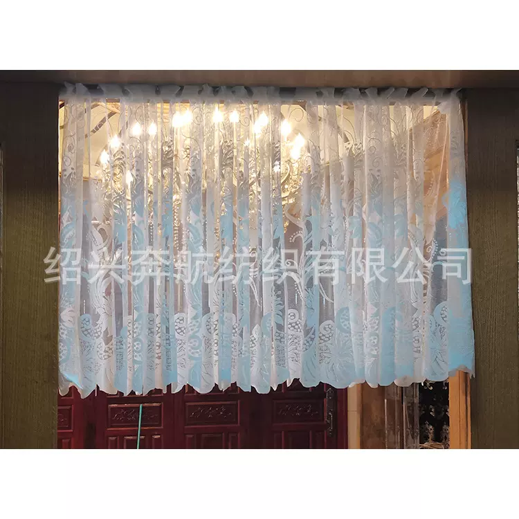 白色蕾丝厨房帘咖啡帘穿杆小窗帘遮挡隔断短帘半遮光飘窗轻奢