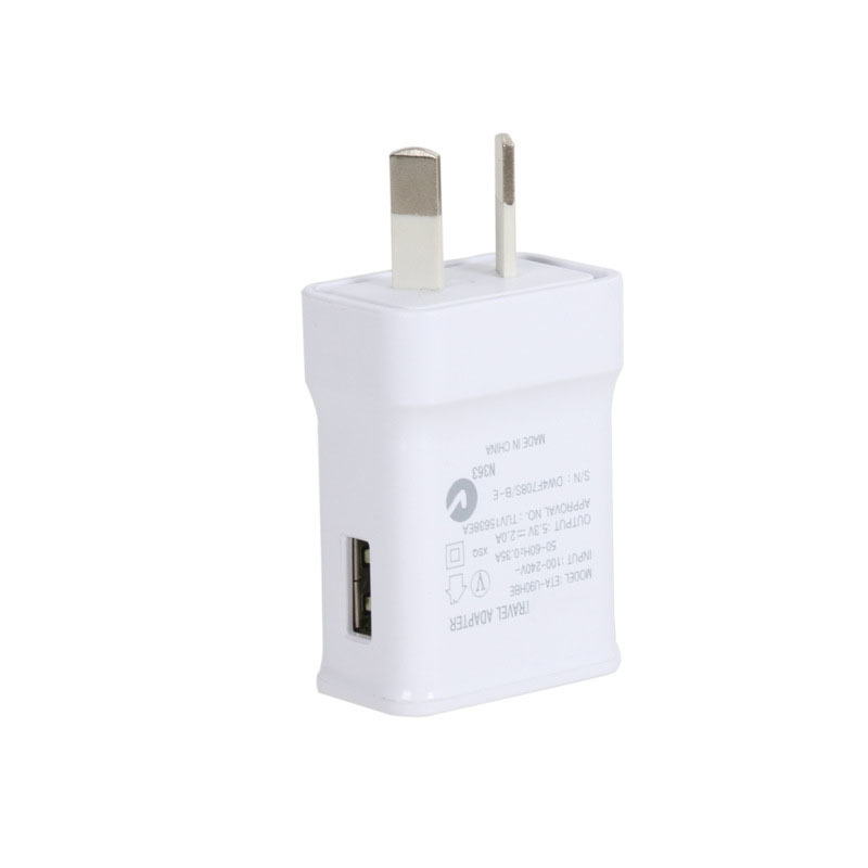 5V2a single-port Australian standard mobile phone charging head suitable for Samsung fast charge qc2.0 charger 9v1.67a with insulation feet 5V2a single-port Australian standard mobile phone charging head suitable for Samsung fast charge qc2.0 charger 9v1.67a with insulation feet