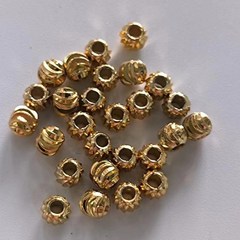 14k包金保色3-8MM金珠切面西瓜珠項鍊手串DIY飾品配件材料隔珠