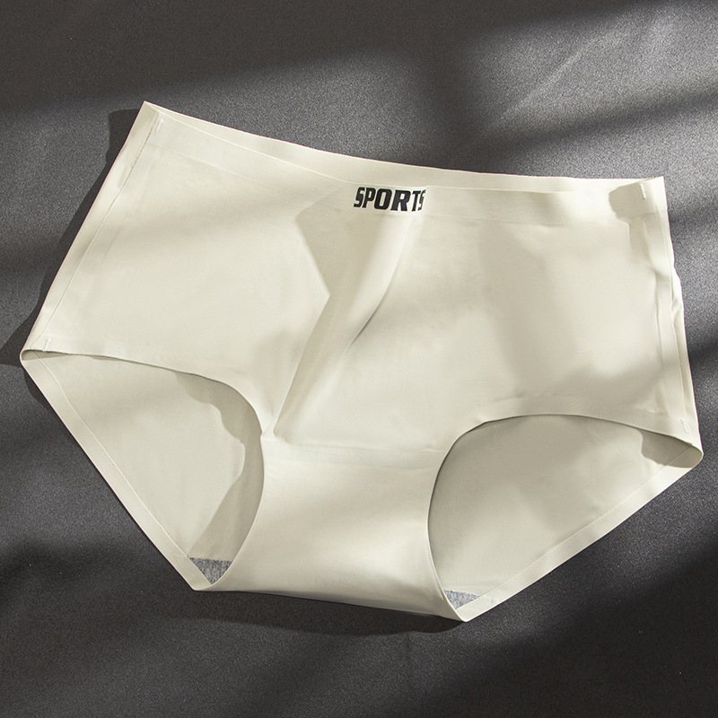Ropa interior cómoda de las mujeres ropa interior transpirable entrepierna de algodón de las mujeres calzoncillos de cintura media ropa interior de seda de hielo de una pieza al por mayor de las mujeres