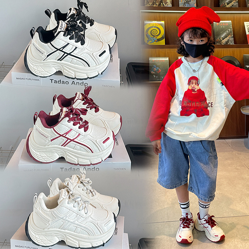 Zapatos deportivos para niños 2026 primavera y otoño nuevos zapatos de moda para niñas zapatos de papá variados zapatos blancos para niños zapatos casuales para niñas