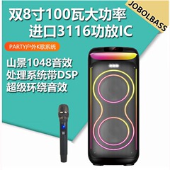 超ハイパワー家庭用屋外 100 ワットワイヤレスマイクカラオケスピーカー DSP デジタル処理 P8Q278